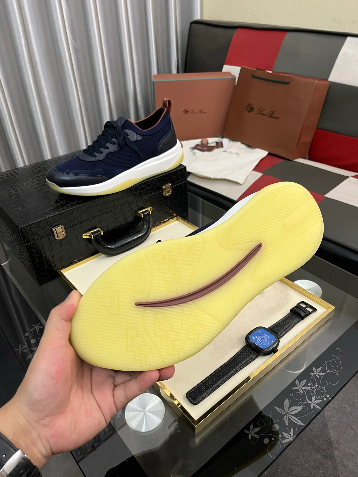 Men's men's shoes💰620⌚️⌚️Loro Piana - Loro Piana LP classic casual shoes, men's lace-up casual shoes and sneakers, high-quality lightweight and comfortable fabrics, suitable for outdoor leisure, the color is young and energetic, the upper is imported deerskin from Italy, it is great with sportswear or casual suits! Code number: 38-446️⃣Colors available